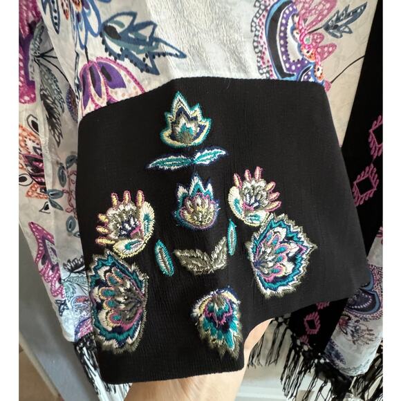 DESIGUAL NWT $159 Williamson Fringed Floral Kimono Top Size XS - Picture 9 of 12